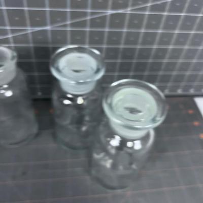 Apothecary Bottles (5) with 4 Stoppers