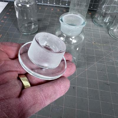 Apothecary Bottles (5) with 4 Stoppers