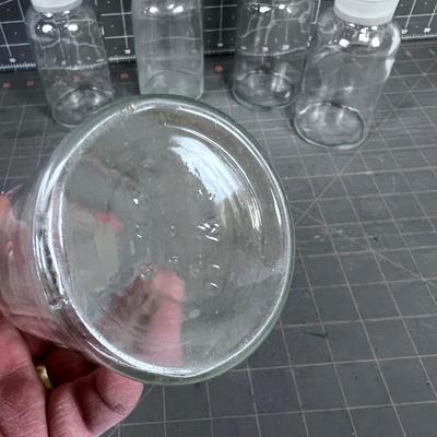 Apothecary Bottles (5) with 4 Stoppers
