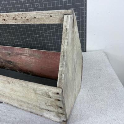 Antique TOOL Tote, White, NO BOTTOM