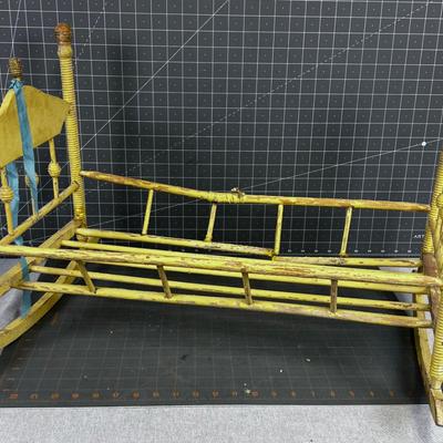 Antique Victorian Stick and Ball Doll Bed