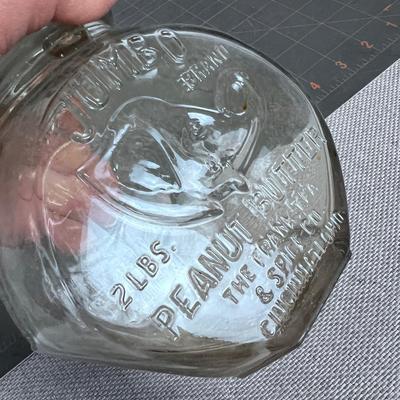 Antique Jumbo Brand Peanut Butter Jar with Zinc Lid