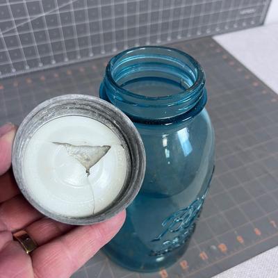 Blue Half Gallon Mason Jar