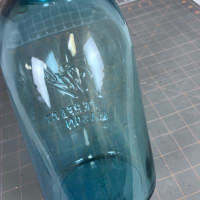 Blue Half Gallon Mason Jar