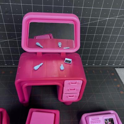 Late 70's Barbie Vanity, Chair and Computer Accessories