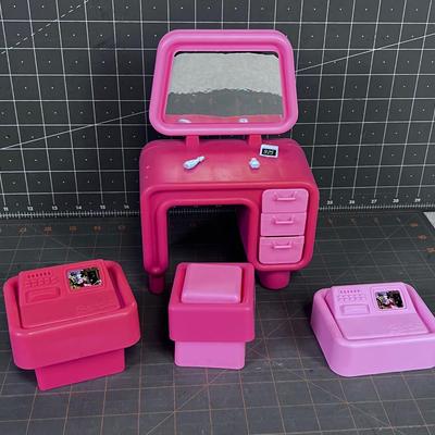 Late 70's Barbie Vanity, Chair and Computer Accessories