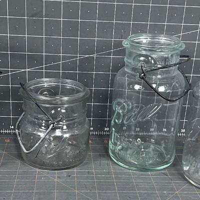 Antique Ball Mason Jars (4) No Lids