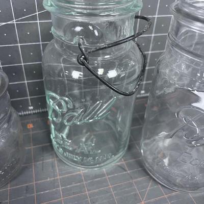 Antique Ball Mason Jars (4) No Lids