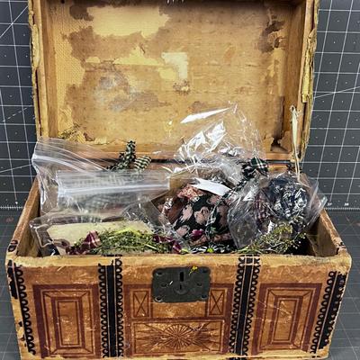 Antique Small Trunk or Sewing Box