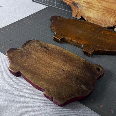 Hand Crafted Wood Pig Cutting Boards (3)