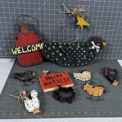Tole Painted Wood Decorative Items 