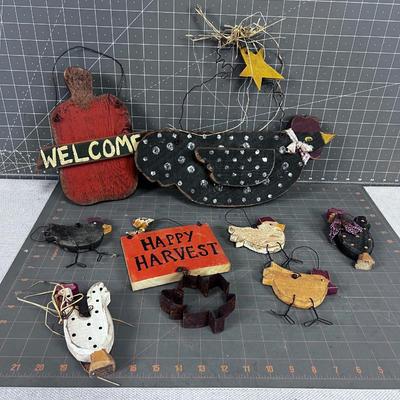 Tole Painted Wood Decorative Items 