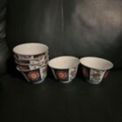 6 VINTAGE JAPANESE â€œIMARI GOLDâ€ HAND PAINTED FLORAL GOLD TRIM 4â€ DIA. Small BOWL