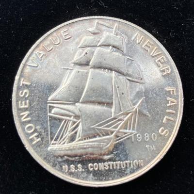 1980 USS Constitution One Troy Ounce Trade Unit MS
