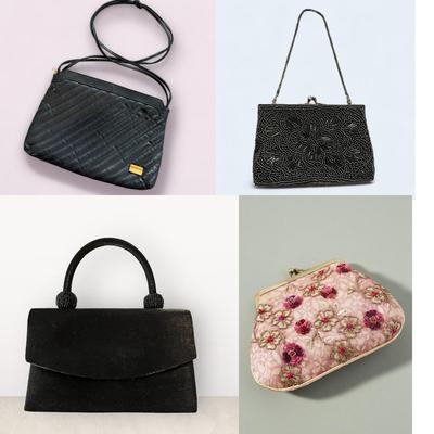 Lot 4 Purses - Anthropology, Vintage Beaded