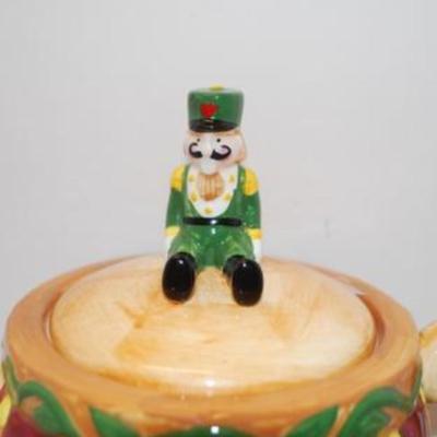 Large "Mustached Nutcracker" Colorful Tea Pot 6" H
