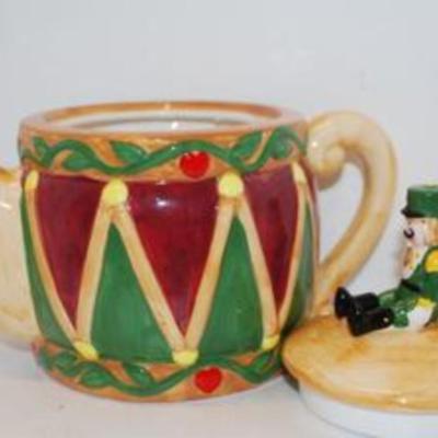 Large "Mustached Nutcracker" Colorful Tea Pot 6" H