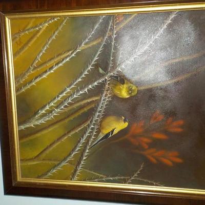 Original Oil Art by Lanly a Bird Specialist Painter,