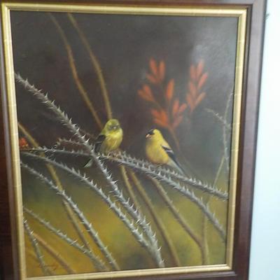 Original Oil Art by Lanly a Bird Specialist Painter,