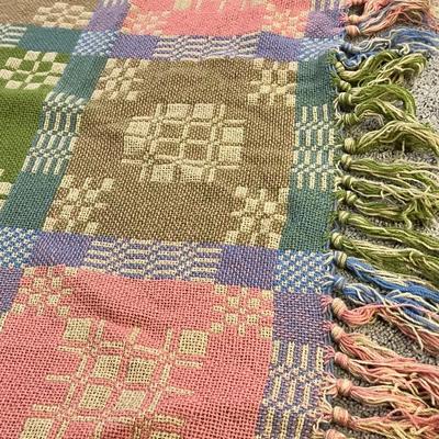 Vintage Welsh Wool Tapestry Bedcover 95â€x65â€