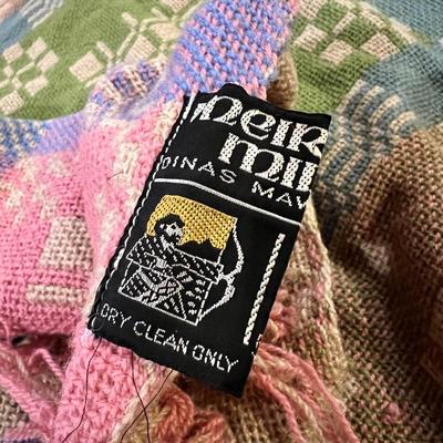 Vintage Welsh Wool Tapestry Bedcover 95â€x65â€
