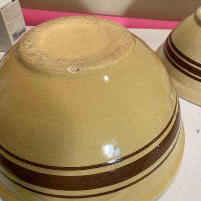 Weller Pottery Three Bowls Antique Brown Band