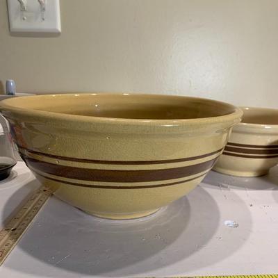 Weller Pottery Three Bowls Antique Brown Band