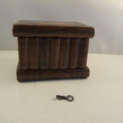 Decorative Wooden Trinket Box with Key- Approx 5