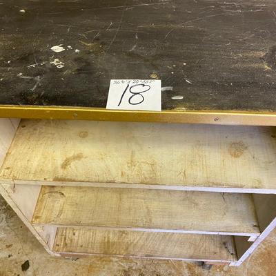 Wood Work Bench on Casters