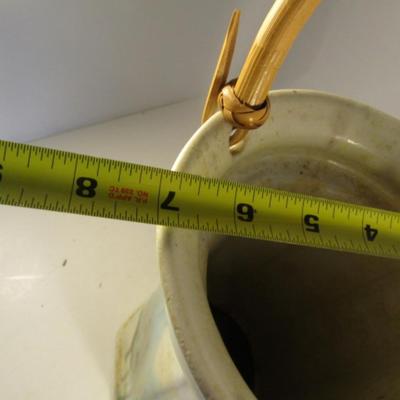 Pottery Wine Chiller Bucket with Bent Wood Handle- Edgecomb Pottery