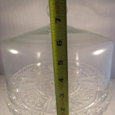 Glass Cake Pedestal with Lid- Approx 11
