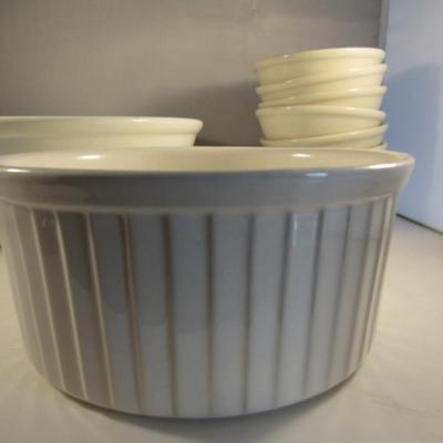 Assorted Kitchen Ware- Large Pasta Bowl, Doranne Baking Dish, Assorted Porcelain Bowls