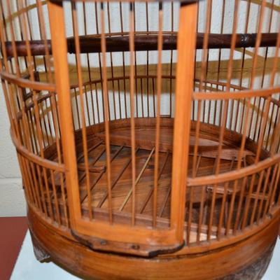Vintage Teak Birdcage with Beautiful Hand Carved Detailing