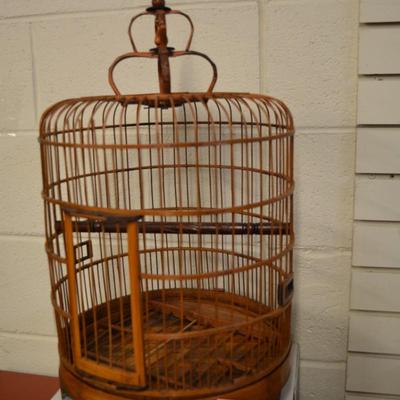 Vintage Teak Birdcage with Beautiful Hand Carved Detailing