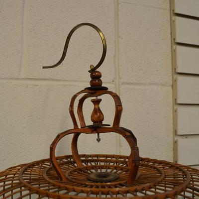 Vintage Teak Birdcage with Beautiful Hand Carved Detailing