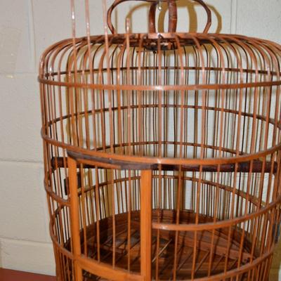 Vintage Teak Birdcage with Beautiful Hand Carved Detailing