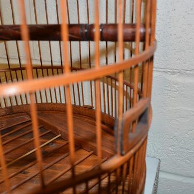 Vintage Teak Birdcage with Beautiful Hand Carved Detailing