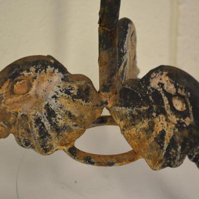 Decorative Cast Iron Plant Hanger with Tri Elephant Head Base