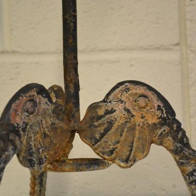 Decorative Cast Iron Plant Hanger with Tri Elephant Head Base
