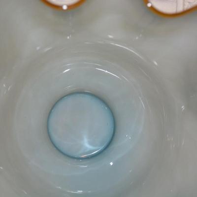 Vintage Translucent Seafoam Green Vase with Ruffled Scallop Rim 9"
