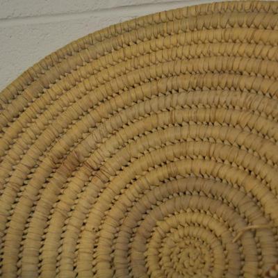 1990's Doum Palm Hand Woven Basket and Lid NW Kenya