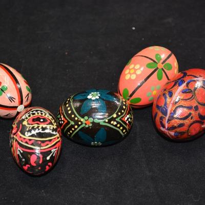 Lot of Vintage Russian Wooden Eggs