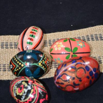 Lot of Vintage Russian Wooden Eggs