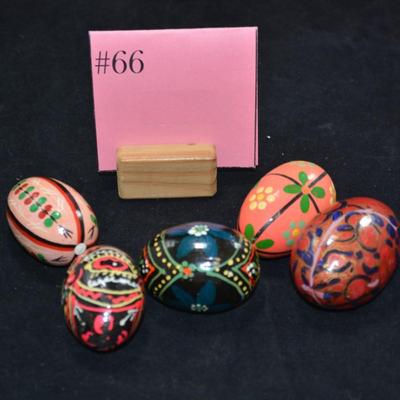 Lot of Vintage Russian Wooden Eggs