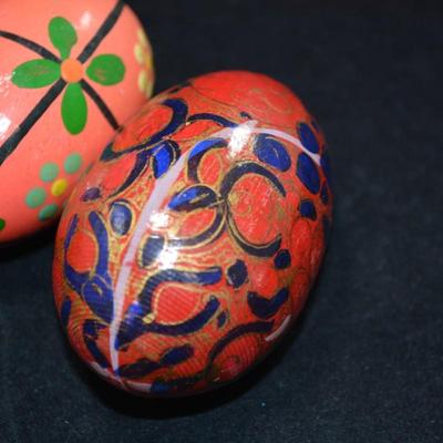 Lot of Vintage Russian Wooden Eggs