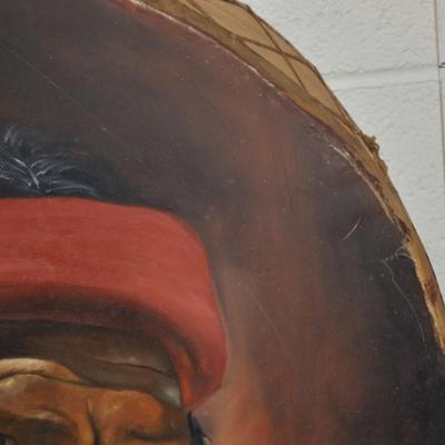 Hand Painted Tarahumara Signed Drum 23.25
