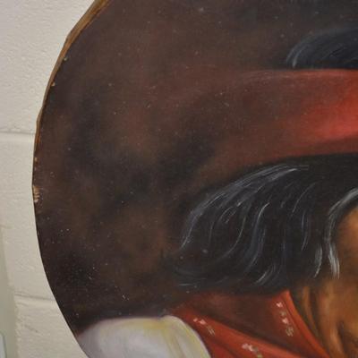 Hand Painted Tarahumara Signed Drum 23.25"