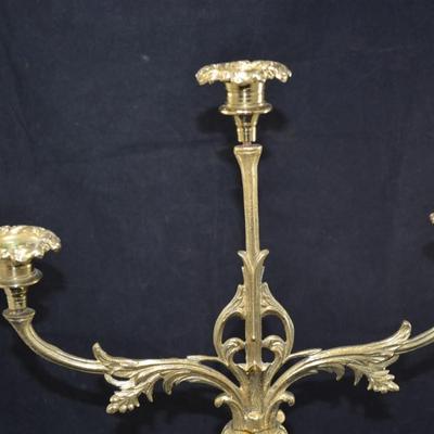 Antique Ornate Figural Gold Girandole Candelabra Renaissance Design with Marble Base