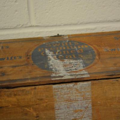 "Premium Canned Meats" Antique Swift's Wooden Crate AS IS