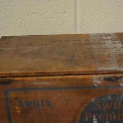 "Premium Canned Meats" Antique Swift's Wooden Crate AS IS